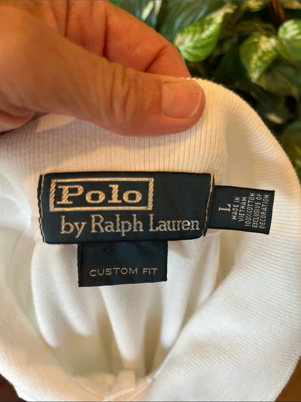 Ralph Lauren White Polo with Navy Pony Embroidery